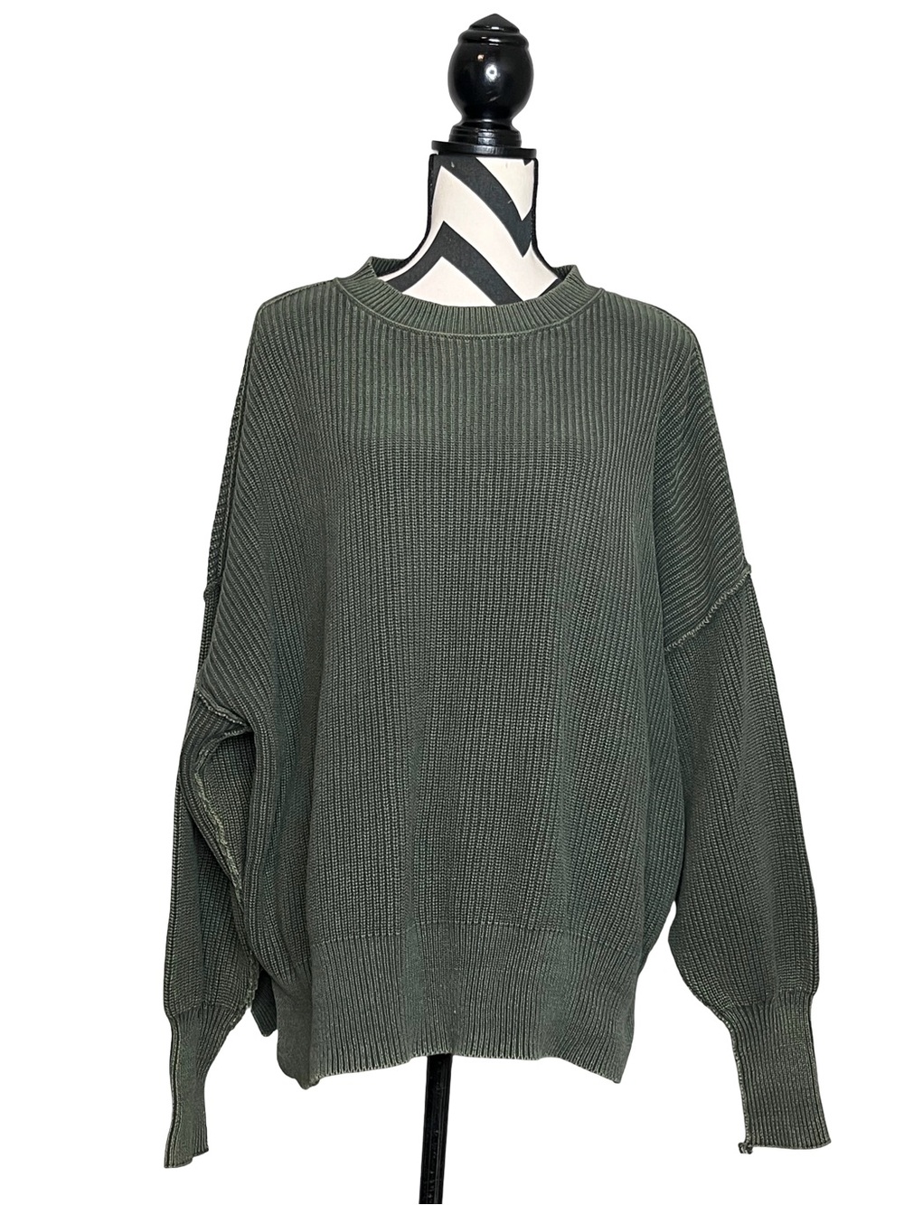 Aerie Oversized Fairy Grunge Gorpcore Ribbed Chunky Cotton Crewneck Sweater Sz M